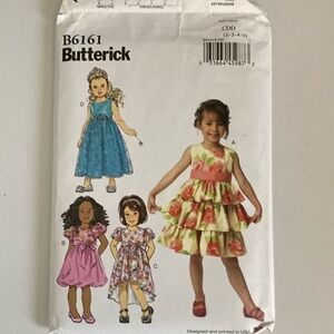Butterick B6161 Girls' Dress Pattern CDD 2 3 4 5